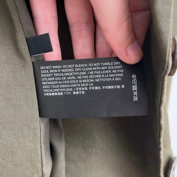 Theory Linen-Blend Rolled Sleeve Eco Crunch Wash Boyfriend Blazer Jacket Size 4 - Picture 13 of 14